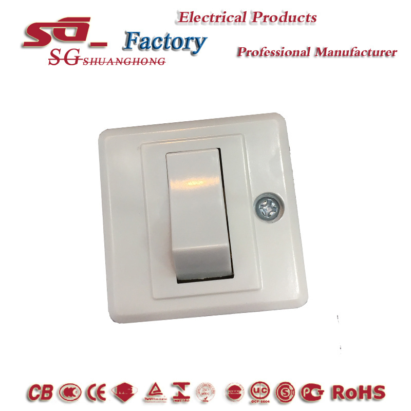 Surface mounted wall switch single pole rocker switch