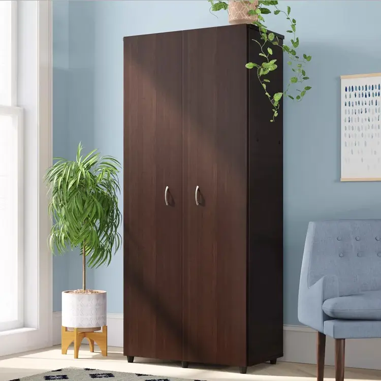 Bedroom Furniture Wooden Customized Storage Two Door Closet Wardrobe With Lock