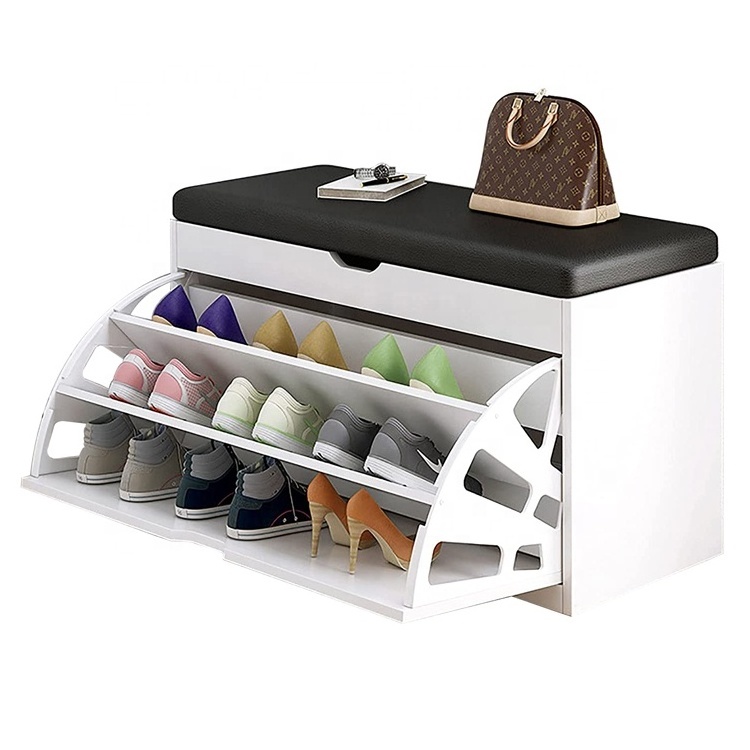 OEM luxury bracket shoe rack bench with stool and cabinet storage organizer modern