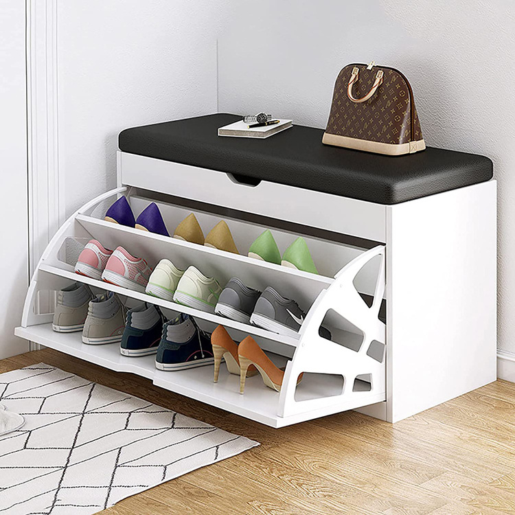 OEM luxury bracket shoe rack bench with stool and cabinet storage organizer modern