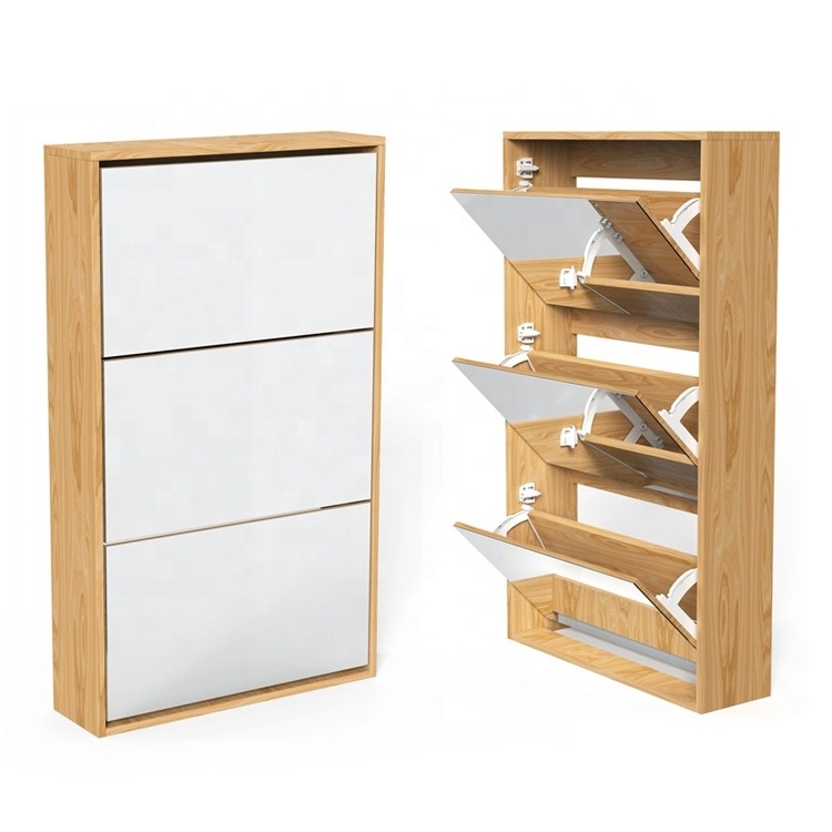 simple wall door storage shelf simple housewear 3 tier shoe display rack with mirror