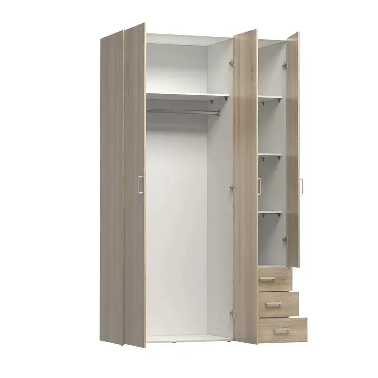 3 Door 3 Drawer Box Factory Wholesale Price Customized Wooden Modern Closet