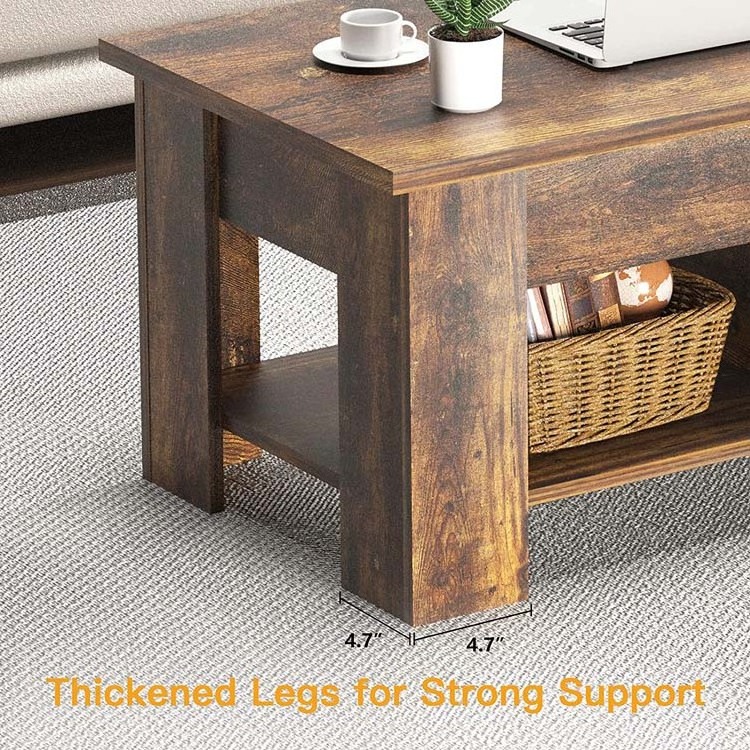 Dining Living Room Multifunctional Square End Table Wooden Height Adjustable Center Lift Top Tea Coffee Table 4 buyers