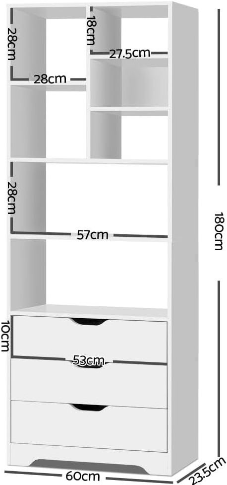 3 Drawer Shelf Chest of Drawers Corner Shelves Display Cabinet Bookcase Bookshelves Cube Storage Unit