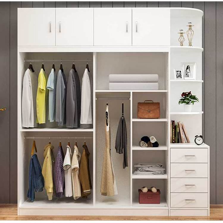 Evergreen high quality elegant wood wardrobe organizers sliding doors storage cabinets for bedroom