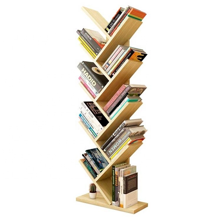 hot selling modern wood wooden China factory price movable book shelf for living room