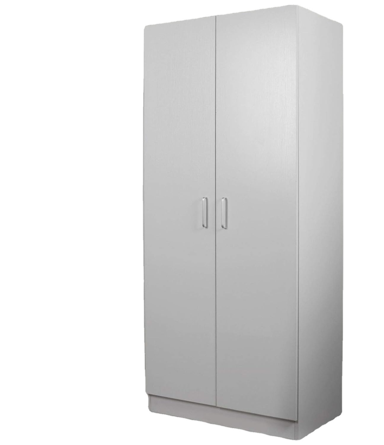 Wardrobe 2-Door Closet with 4 Adjustable Shelves - Melamine Laminate Board