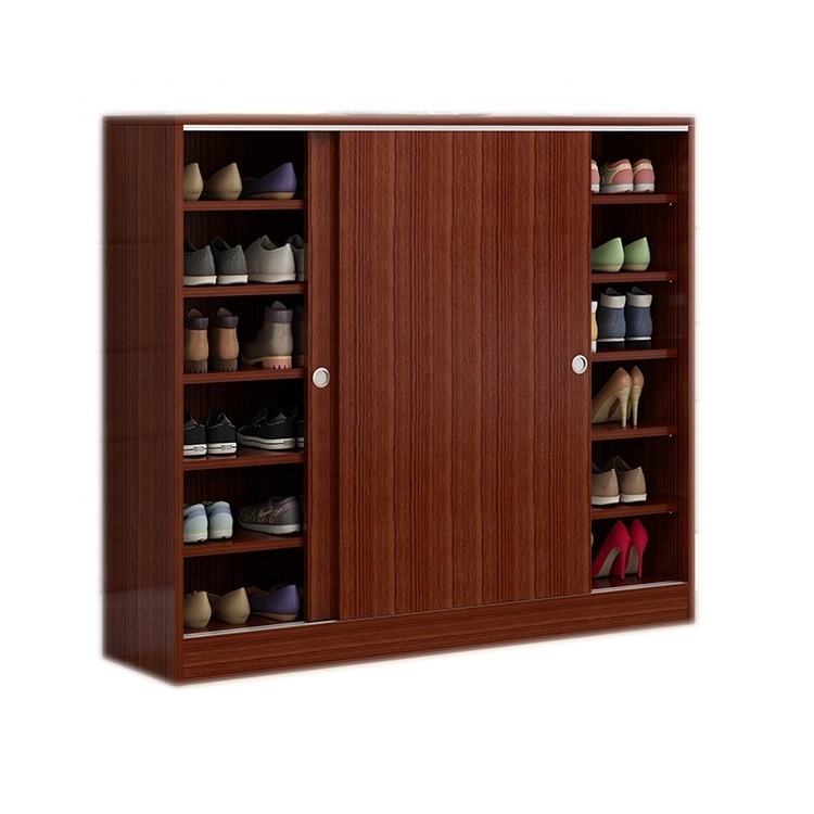 High quality  large shoe rack design sliding door shoe cabinet modern  design wooden shoe rack cabinet