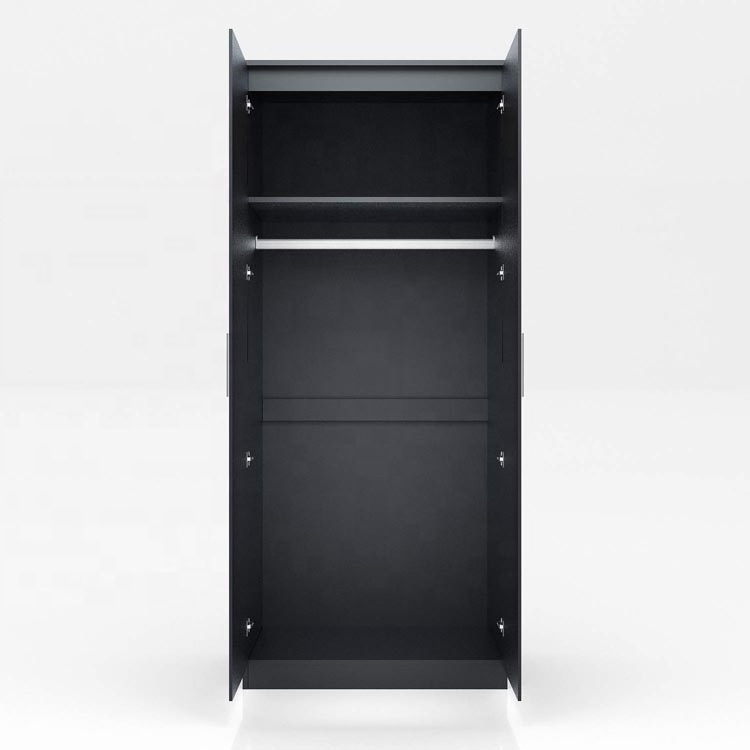 melamine wood black high gloss laminate bedroom wardrobe cupboard