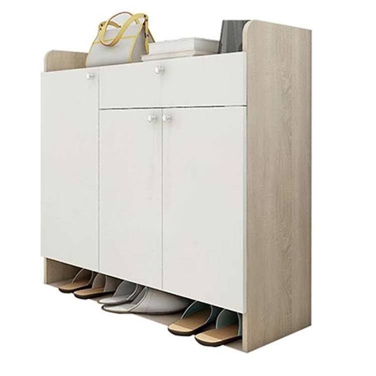 Space saving modern elegant wooden design shoe rack and bag cabinet 4 shelf for living room furniture