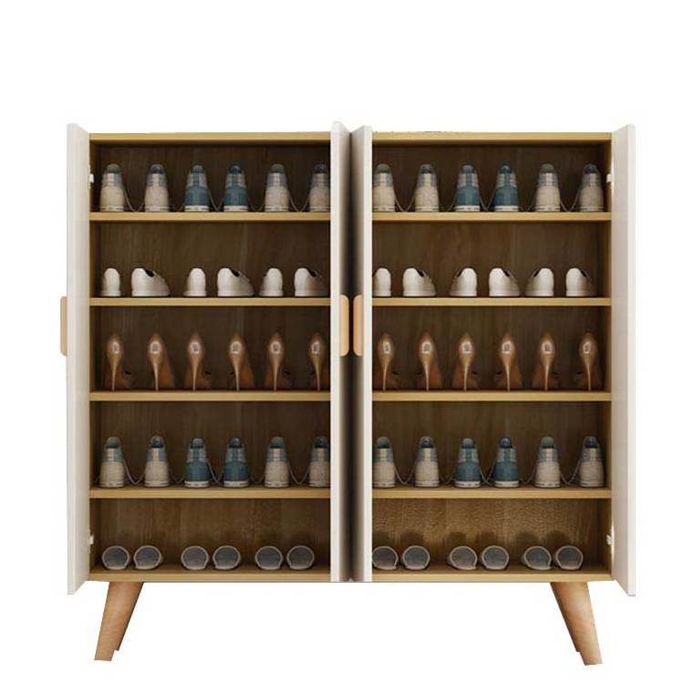 Hot selling high quality wooden hallway shoe display rack cabinet for living room for retail shop