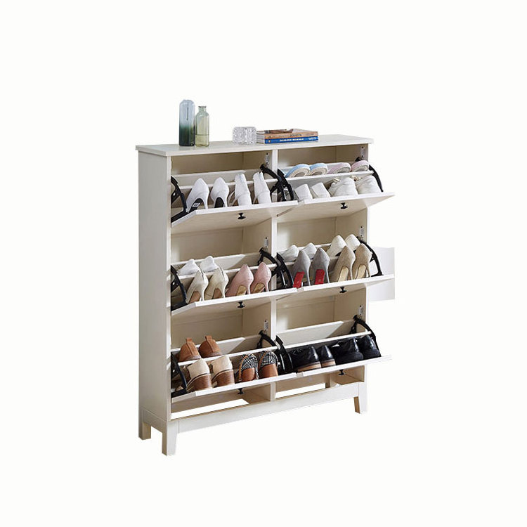 hot sale 16 pair simple european modern narrow customized shoe storage cabinet with flip drawers