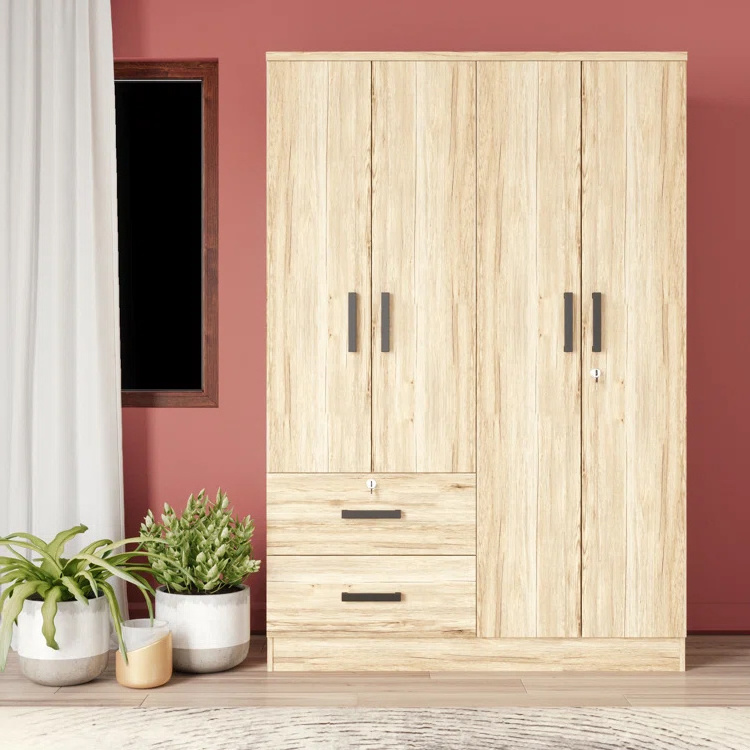 Simple customized manufactureed wood armoire portable wardrobes cabinet bedroom closet