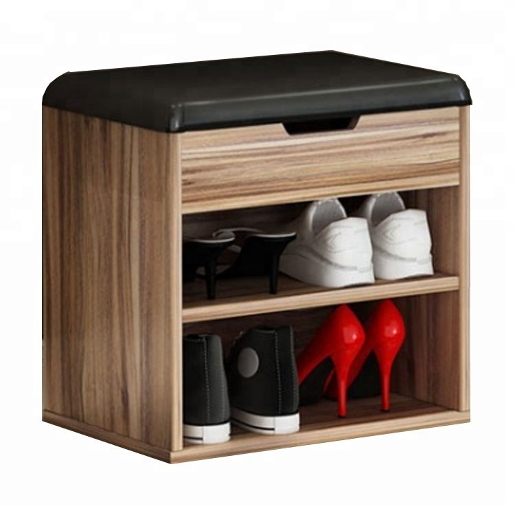 2023 hot saling modern Living Room Furniture  wooden shoe cabinet bench With Cushion