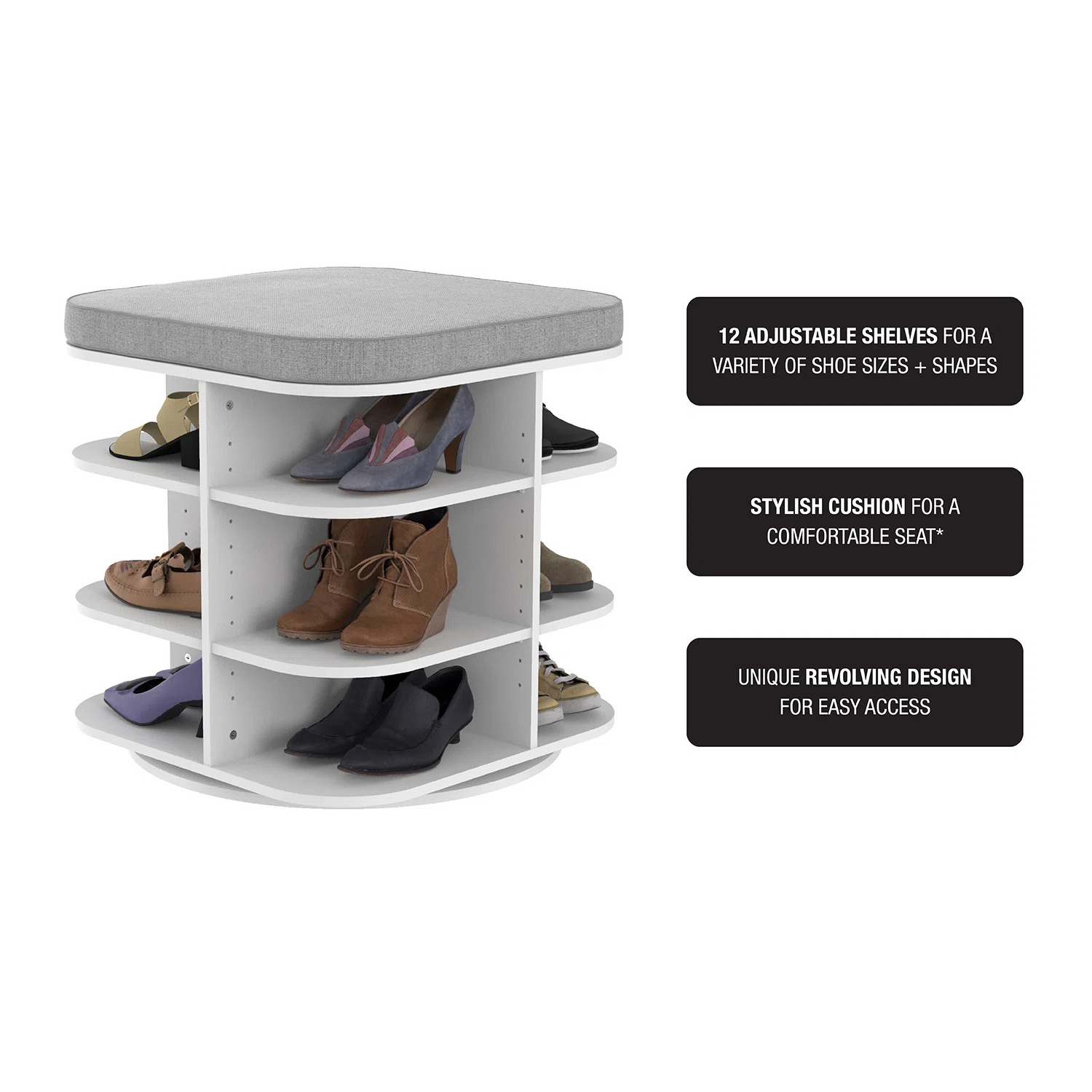 2023 popular household revolving 360 rotating shoe store display racks container cabinet for shoes showroom design