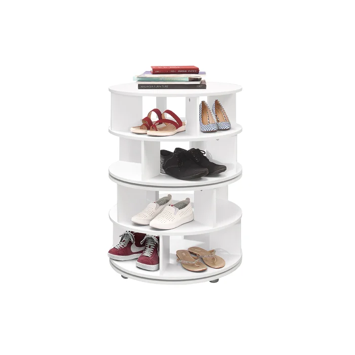 Modern  Rotating Display Shoe Storage Rack Space-saving Wooden Shoe Storage Shelf for modern home furniture