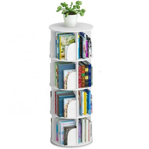 2023 popular round 4 Tier 360 rotating kids book rack portable shelves bookshelf for children