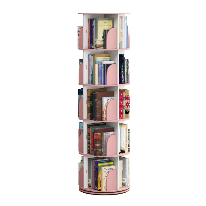 hot selling Modern 360 Rotating Storage Display Rack Floor Standing Shelves with Baffle for Bedroom Living Room Study Office