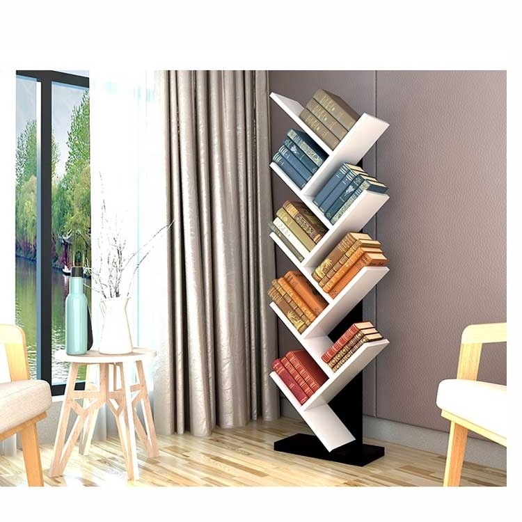 hot selling modern wood wooden China factory price movable book shelf for living room