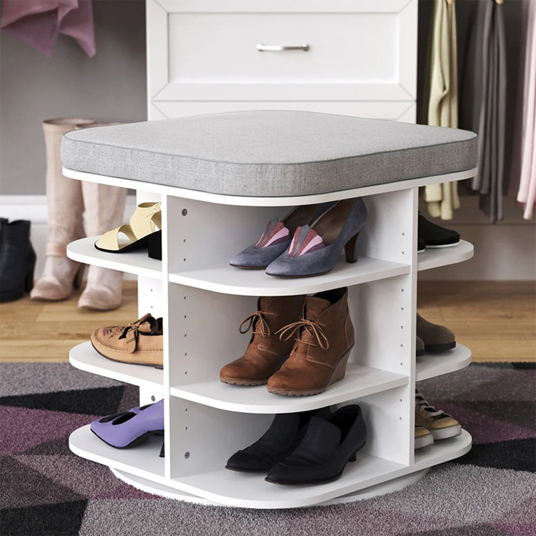 2023 popular household revolving 360 rotating shoe store display racks container cabinet for shoes showroom design