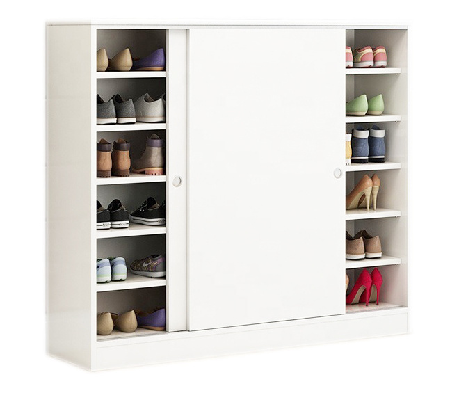 High quality  large shoe rack design sliding door shoe cabinet modern  design wooden shoe rack cabinet