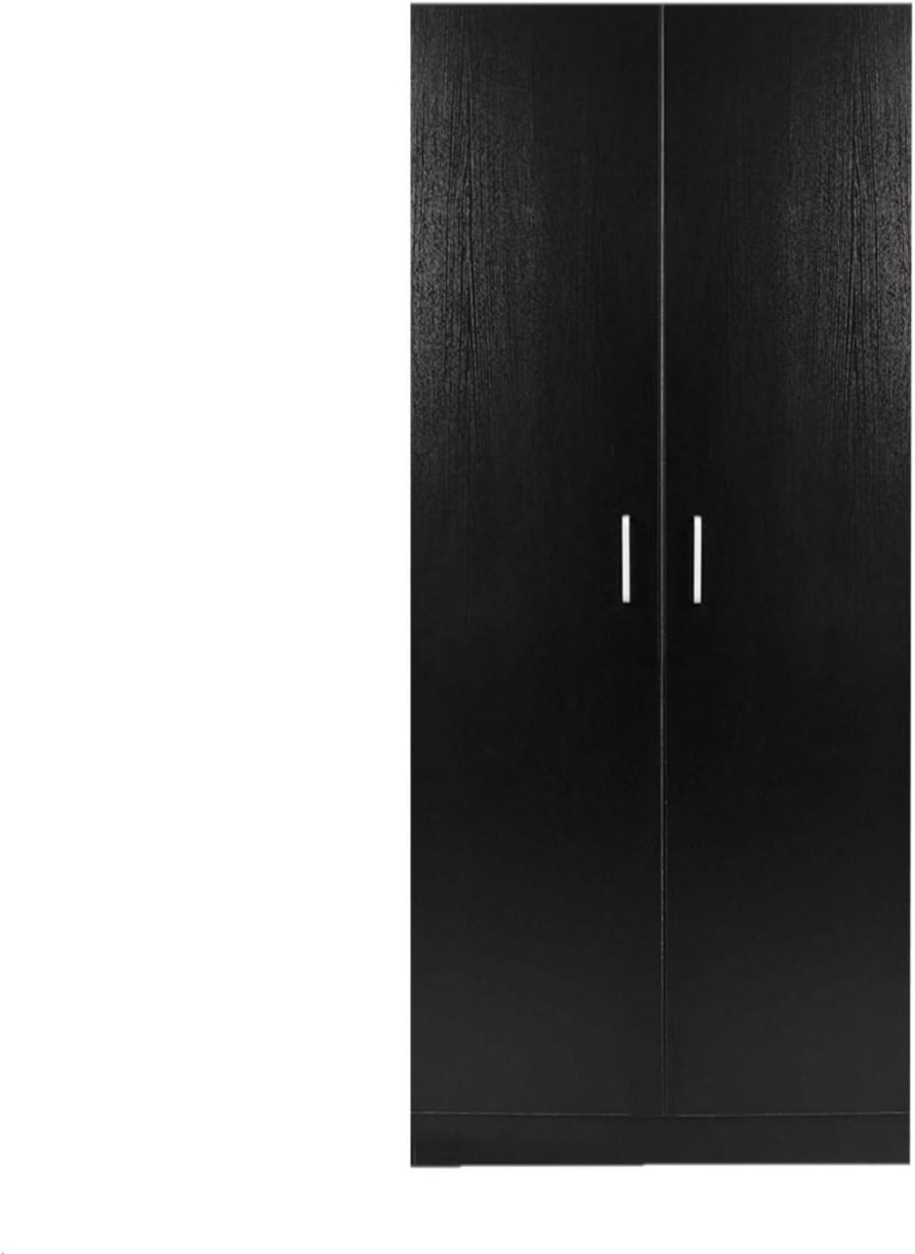 Wardrobe 2-Door Closet with 4 Adjustable Shelves - Melamine Laminate Board