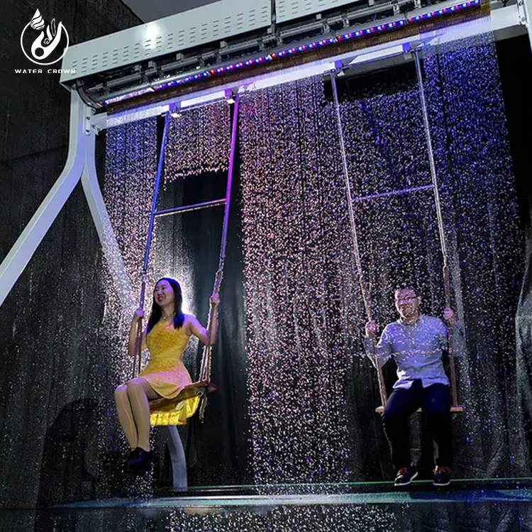 Water Crown Brand Guangzhou Factory New Indoor Outdoor Water Feature Waterfall Digital Fountain Water Curtain Swing