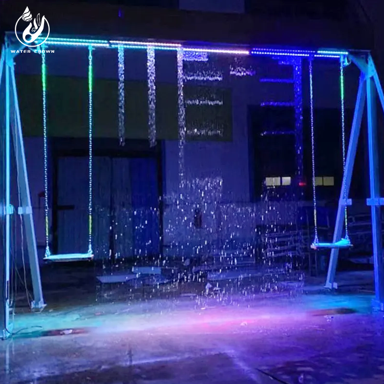 Guangzhou Factory Costomezid  New Outdoor Water Feature Waterfall Magic Digital Water Curtain Swing