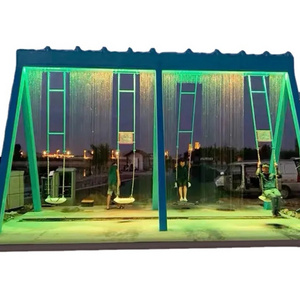 Guangzhou Factory Costomezid  New Outdoor Water Feature Waterfall Magic Digital Water Curtain Swing