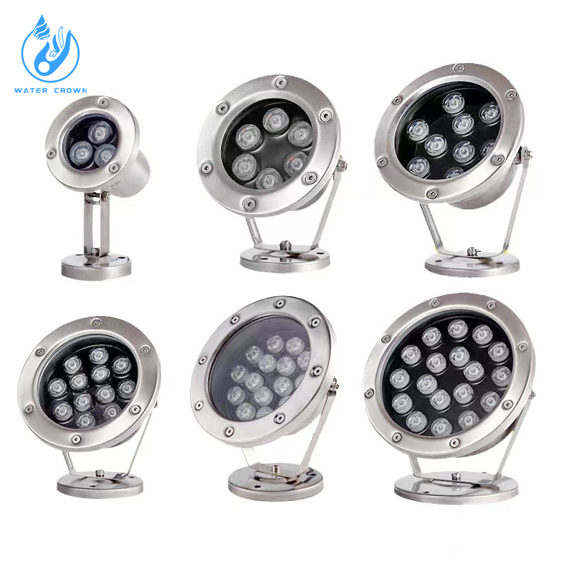 Water Crown Wholesale price fountain lamp stainless steel RGB waterproof underwater fountain lamp