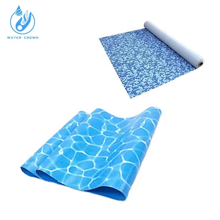 Swimming Pool Waterproof  PVC Reinforced Ocean Blue  Pool Vinyl Flooring Liner for Pool