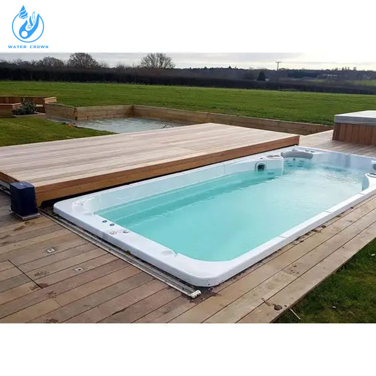 Water Crown New Arrival Retractable Pool Enclosure Automatic Sliding Pool Cover for Spa Swimming Pool