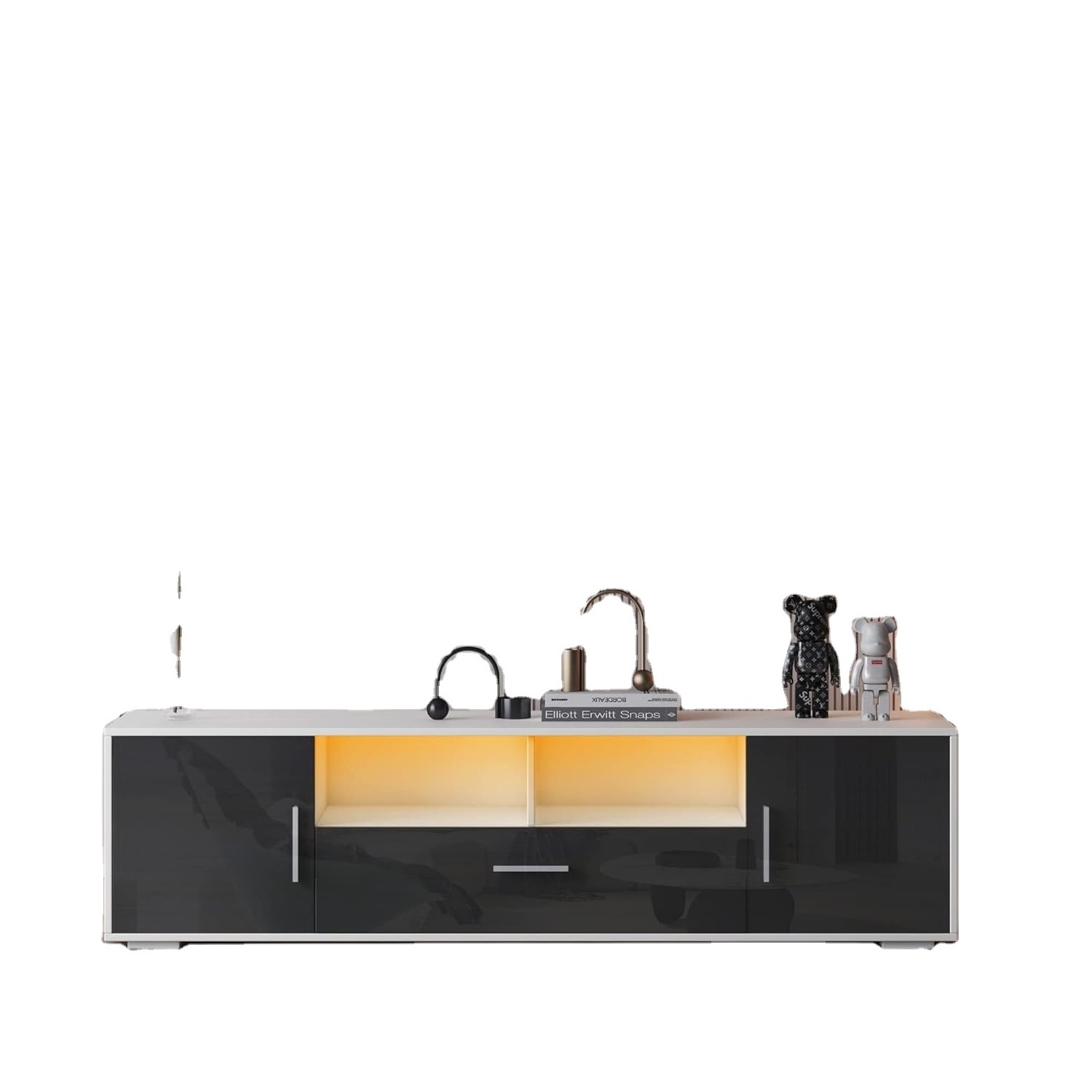 Fashionable TV stand, TV cabinet with LED light strip control panel, suitable for living room