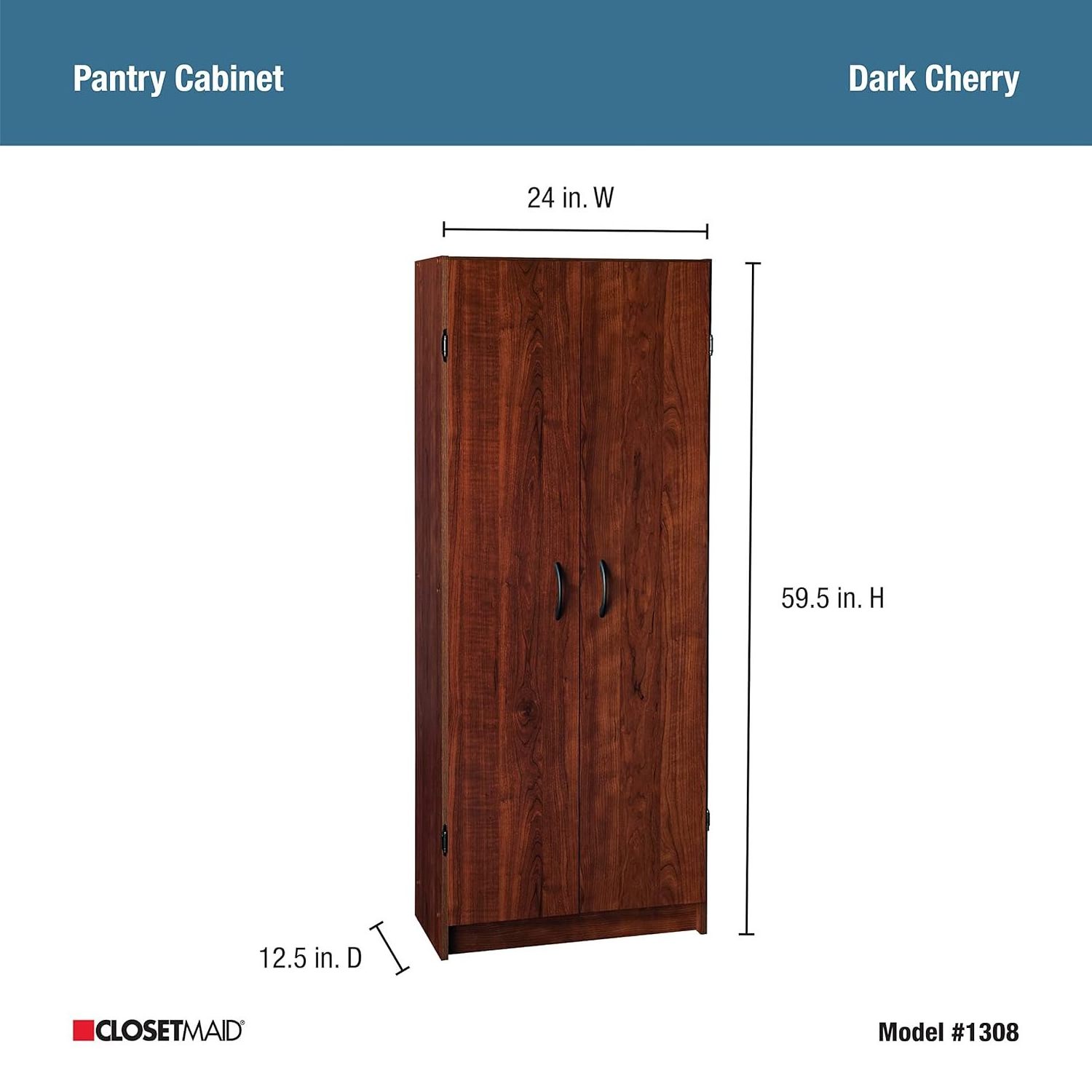 Two adjustable shelves with adjustable doors for food cabinets are suitable for kitchens or utility rooms