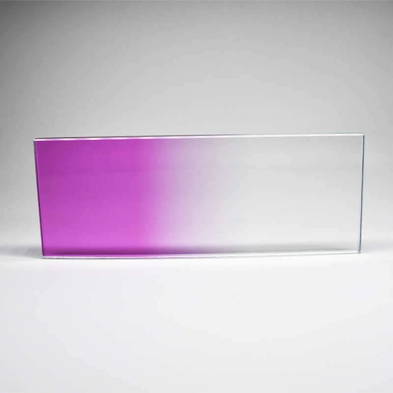 Custom Glass Manufacturers 4+4mm Double Glazing Colorful Translucent Gradient Artist Laminated Glass for Decoration