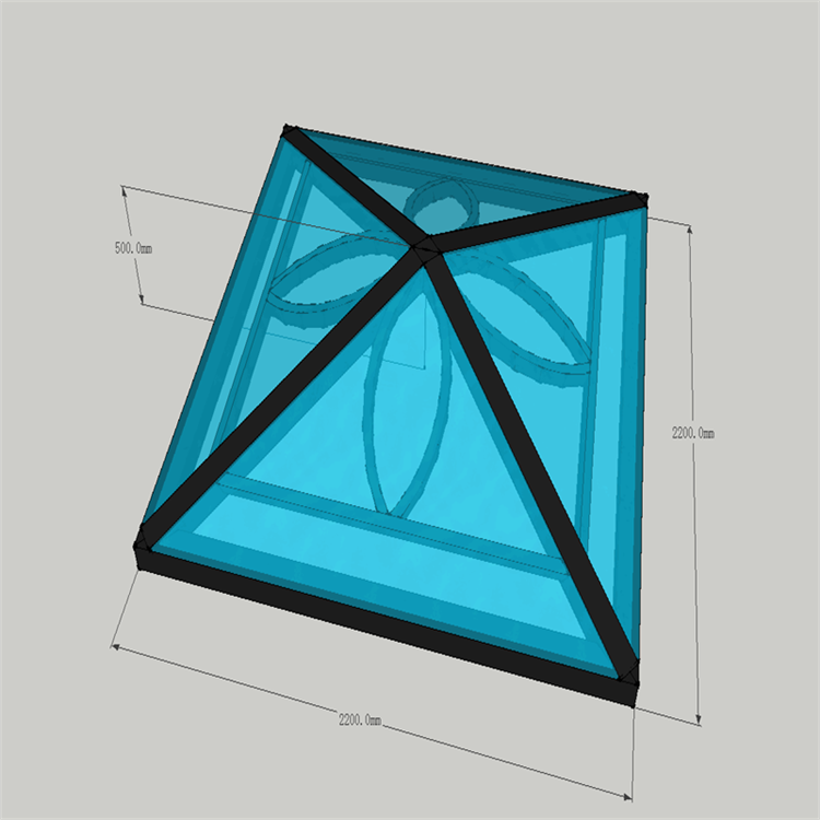 Customize Open Skylight Sliding Roof Insulated Glass Solar Tube Triangle Pyramid Skylight Roof