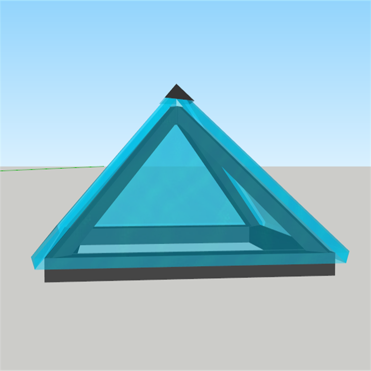 Customize Open Skylight Sliding Roof Insulated Glass Solar Tube Triangle Pyramid Skylight Roof