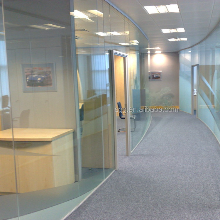 Ultra Clear Tempered Laminated Glass Wall Frosted Toughened Double Interlayers Soundproof Office Partition Glass