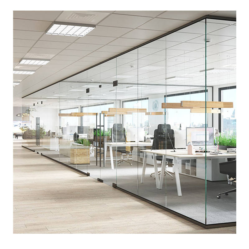 Custom Interior Private Space Office Partition 10mm 12mm Clear Single Fully Tempered Transparent Glass for Partition Wall