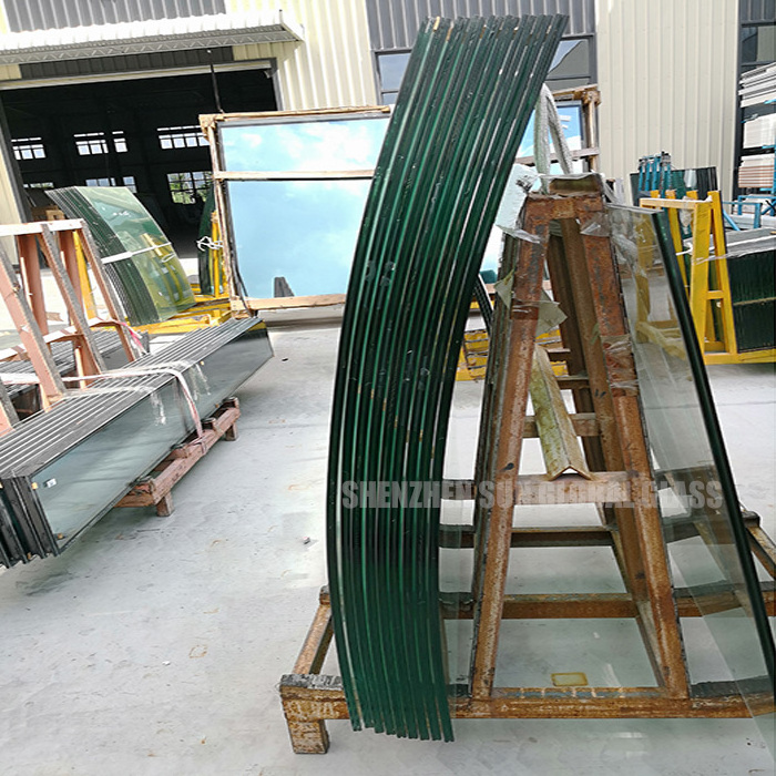 17.52mm curved laminated glass 8 1.52 8 ESG clear low iron PVB SGP film bend tempered interlayer glass price per square meter