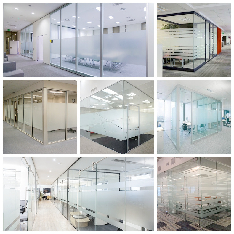 Customization Aluminium Commercial Office Soundproof Glass Partition Wall Office Glass Partition