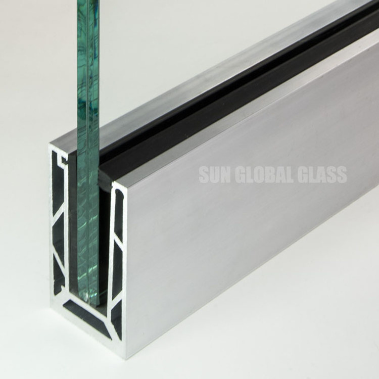 aluminum u channel profile for glass railing price u shape channel for outdoor indoor frameless glass balustrade handrail