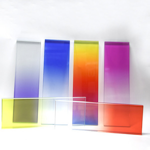 Custom Glass Manufacturers 4+4mm Double Glazing Colorful Translucent Gradient Artist Laminated Glass for Decoration