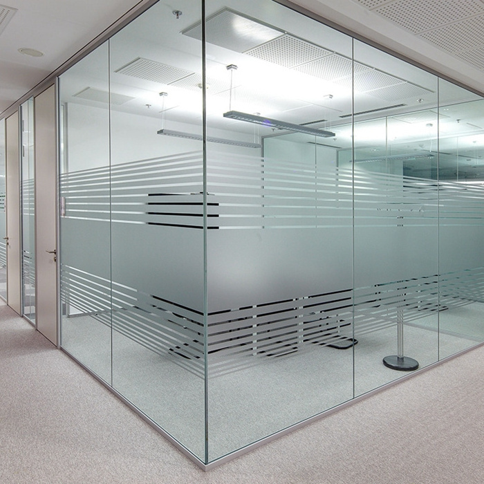 Decorative partition walls glass, cubicle partition glass wall with printing, 3-19mm