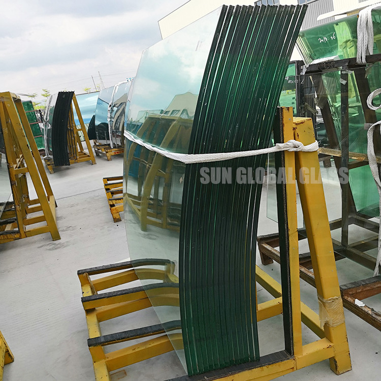 curved tempered glass architecture customized size safety 5mm 6mm 8mm 10mm bent bend toughened glass panels manufacturers price