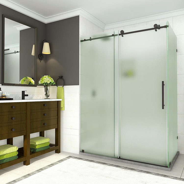 Tempered Acid Etched Glass Bathroom Manufacturers 6mm Frosted Toughened Glass For Frameless Shower Door