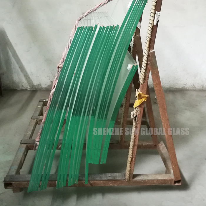 17.52mm curved laminated glass 8 1.52 8 ESG clear low iron PVB SGP film bend tempered interlayer glass price per square meter