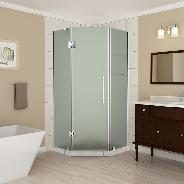 Tempered Acid Etched Glass Bathroom Manufacturers 6mm Frosted Toughened Glass For Frameless Shower Door