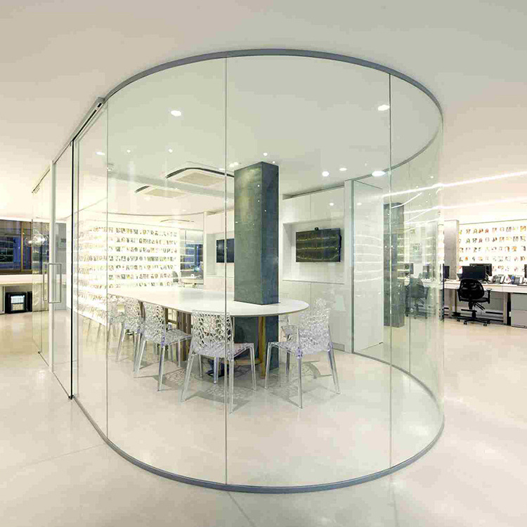 Ultra Clear Tempered Laminated Glass Wall Frosted Toughened Double Interlayers Soundproof Office Partition Glass