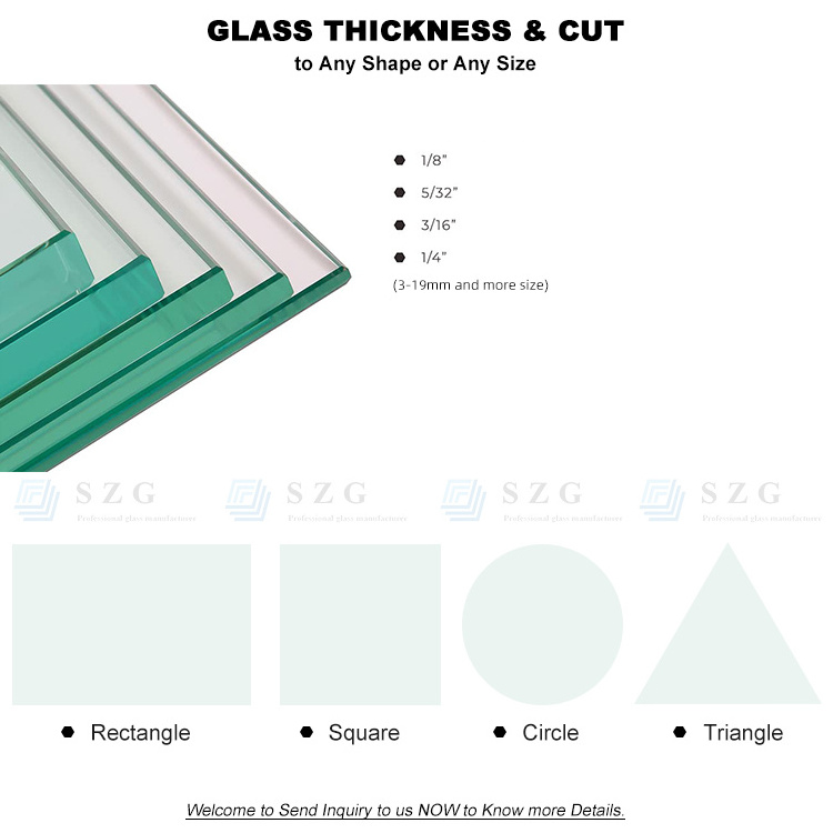 12mm Thk OEM Normal Clear Tempered Toughened Glass Pane Cut To Size With Certified Cost Per Square Foot